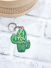 Load image into Gallery viewer, Empowering Cactus Keychain Inspired Daisy Designs