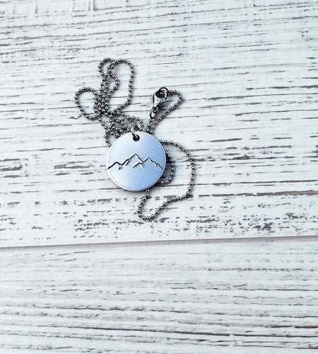 Hand Stamped Mountain Necklace Inspired Daisy Designs